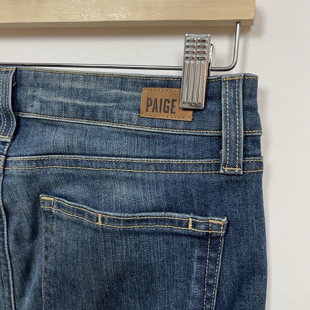 Paige Riley Crop Flare Size 27 Dark Blue Jeans - Picture 6 of 6